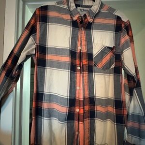 Urban Pipeline Men's Casual Plaid Shirt - Coral, Black, and White